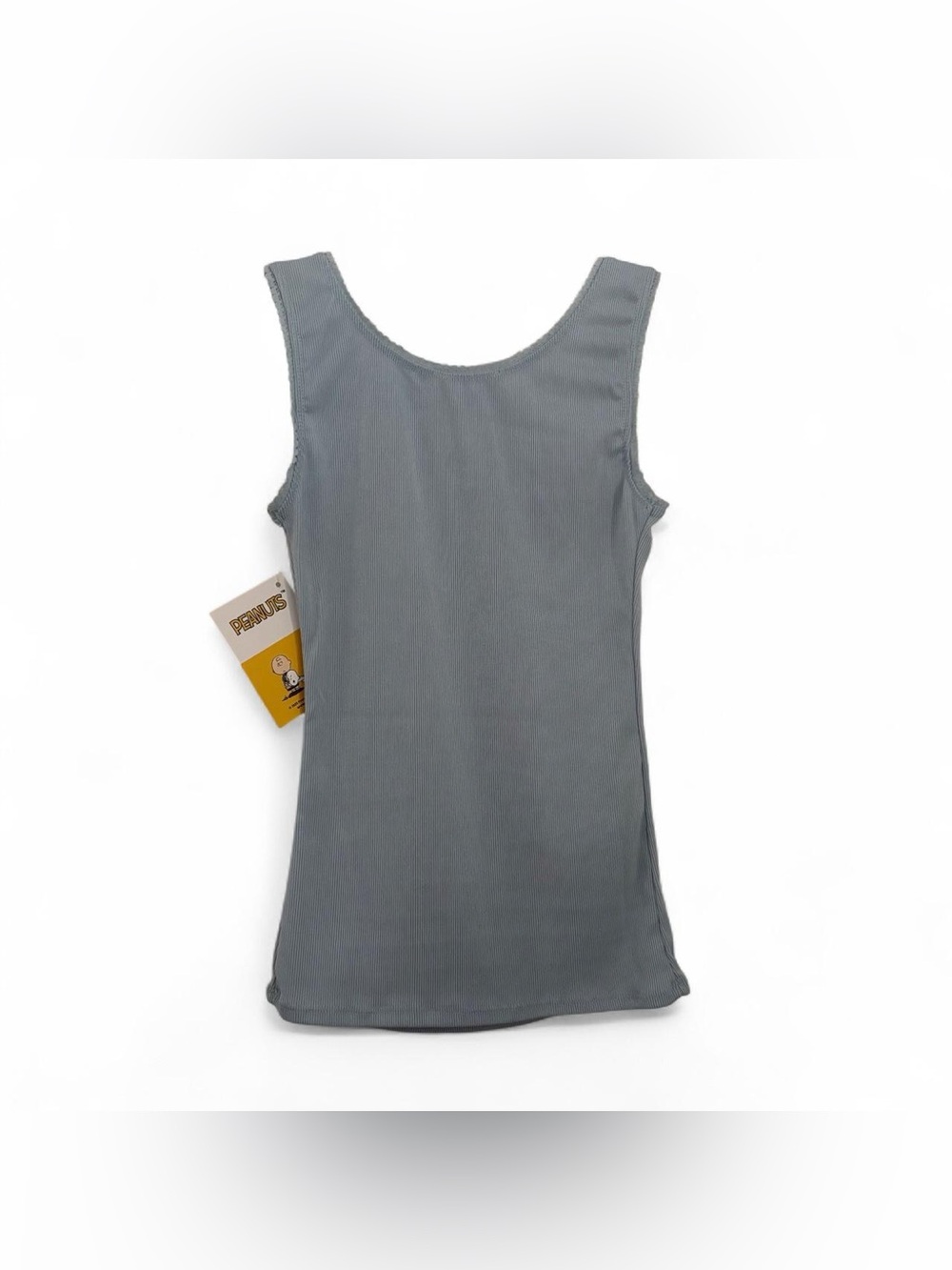 NWT Peanuts Snoopy Light Blue Ribbed Tank Top - Picture 2 of 3